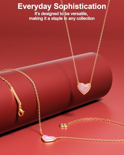 AICase 18K Gold Plated Heart Pendant Necklace for Women,Fashion Dainty Simple Adjustable Length Jewelry,Anniversary Birthday Gifts for Women/MoM/Sister/Friends/Her/Wife/Grandma/Coworker2