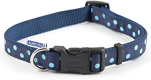 A Blue Polka Dog Collar, Choose Size, (Small Collar)