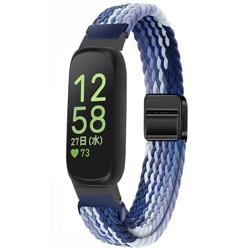 For Fitbit Inspire 3 �����o���h ���C�z�������ߋ� �ʋC�i�C�����o���h �X�|�[�c�o���h �x���g �ȒP���t�� (�u���[)