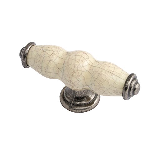 FITTINGSCO Winchester T Bar Knob Pewter/Cream Crackle