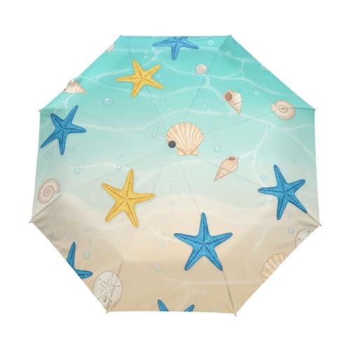 Parapluie turquoise compact GAIREG automatique taille unique pour sac à dos
