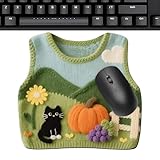 Texture tricotée créative : ce tapis de souris d'ordinateur présente une méthode d'impression réaliste de texture tricotée combinée à de charmants motifs en forme de pull comme des chats, des citrouilles et des fleurs, ajoutant une touche décorative artistique pour rehausser la configuration de votre bureau et inspirer la créativité lorsque vous utilisez le tapis de souris d'ordinateur dans les tâches quotidiennes