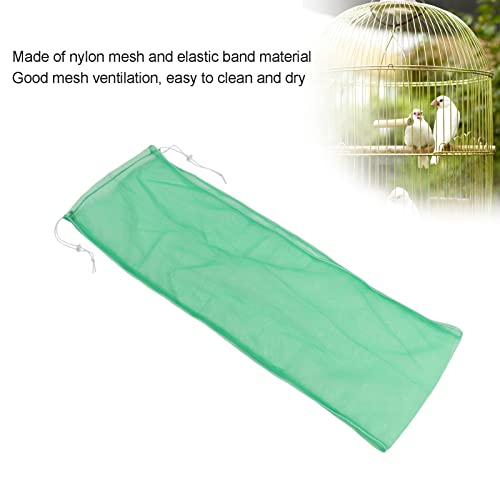 Image of Birdcage Nylon Mesh Net Adjustable Dustproof Seed Catcher Guard Net Cover for Parrots Parakeet Macaw Cage