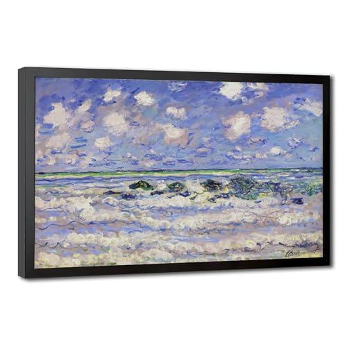 Toile Monet La Vague cadre suspendu de haute qualité 50x75 cm