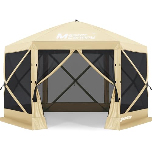 Image of MASTERCANOPY 10x10 Pop Up Gazebo Screen Room with Netting Beige