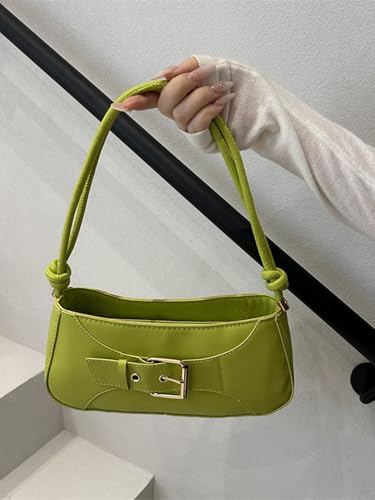 Women's Buckle Zipper Shoulder Crossbody Bags Knot Strap Underarm Bag Purse4
