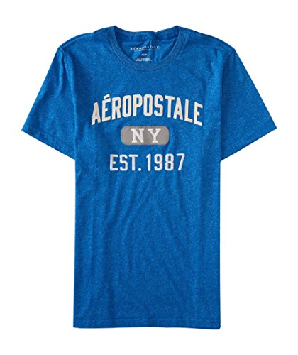 Aeropostale Men's A?Ropostale Ny Est. 1987 Graphic T Shirt M Teal Falls