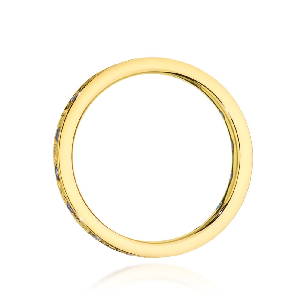 MARKO Ring Ehering 925 Silber Damen & Herren – 16 echte Rubine oder Saphire rundum gefasst | Goldringe Damen & Silberringe Herren | Freundschaftsringe | Geschenkbox