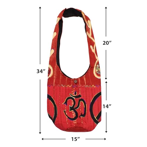 Image of Mandala Crafts Hippie Bag, Large Boho Hobo Purse for Women, Crossbody Shoulder Sling Bags for Indie Style Bohemian Accessory