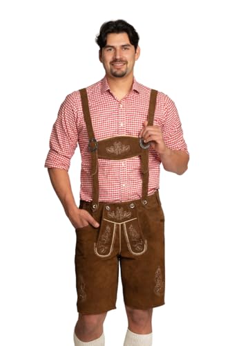 Lederhose marron Flachau idéal pour célébrer Oktoberfest en pantalon traditionnel de cuir