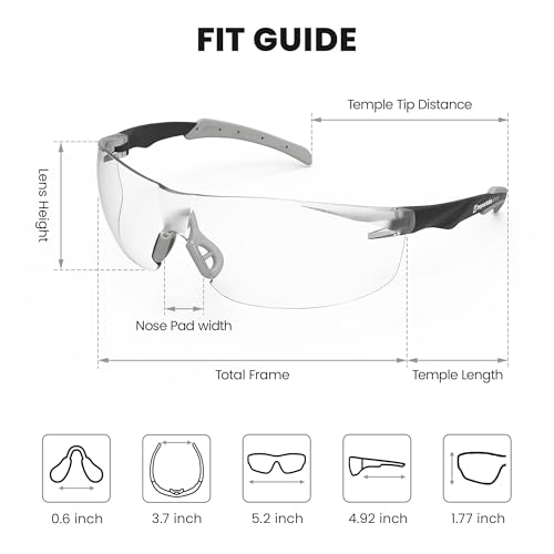 Image of Pickleball Safety Glasses Women Men, Protection, Classic Black | ANSI Z87.1, Anti-Fog & Scratch Resistant Goggles for Work, Racquetball, Squash