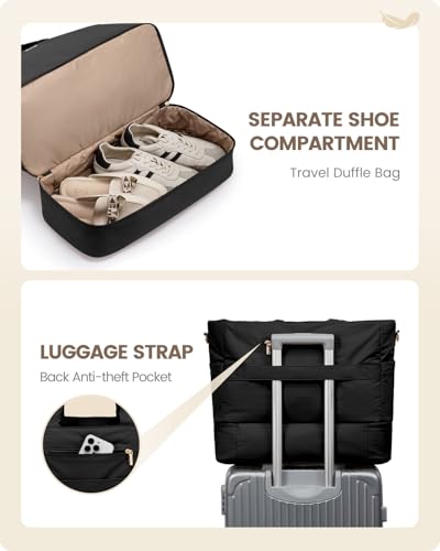 LOVEVOOK Travel Duffle Bag, Puffer Weekender Bags for Women with Shoe Compartment, Carry On Overnight Hospital Bag, Gym Tote4