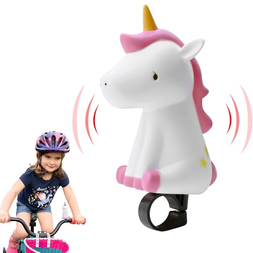 VIDSTW Fahrradklingel für Kinder, Lustige Fahrradhupe, Mädchen Fahrradklingel, Hupe Kinderfahrrad, Fahrrad-Quetschhupe für Roller, Laufrad, Fahrräder (Einhorn)
