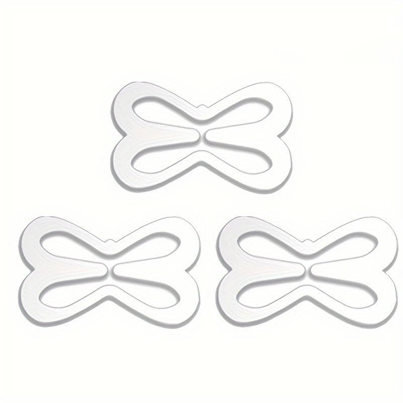Set de 3 Clips para Sujetador en Forma de Mariposa - Clips para espalda cruzada - Convierte tus Tirantes en Espalda Cruzada - Clips para espalda cruzada - Clips para unir tirantes (Blanco)