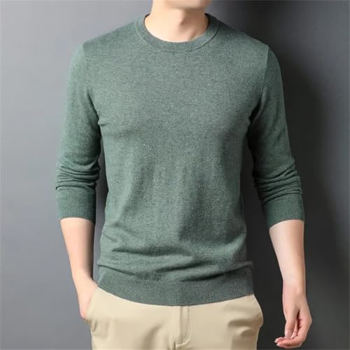 Men's Fashion Solid Color Sweater Long Sleeve Thin Round Neck Woolen Sweater3