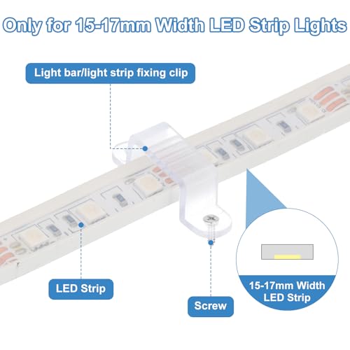 Clips de tira de luz LED para solucionar despegues de cintas neón en techos 4