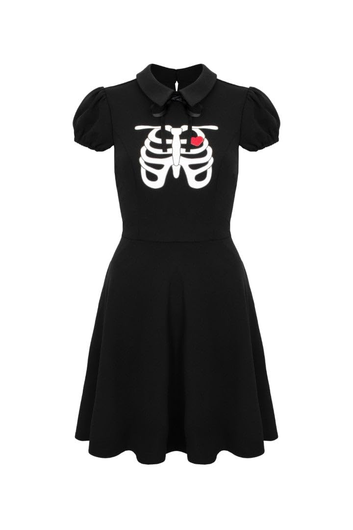 Hell Bunny Skeleton Girl Dress Blk
