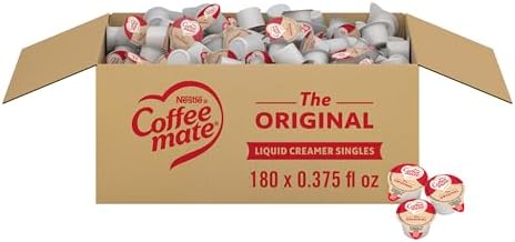 Nestle Coffee mate Creamer, Original, Liquid Creamer Singles, Non Dairy, No Refrigeration, Box of 180 . 1 Box of 180