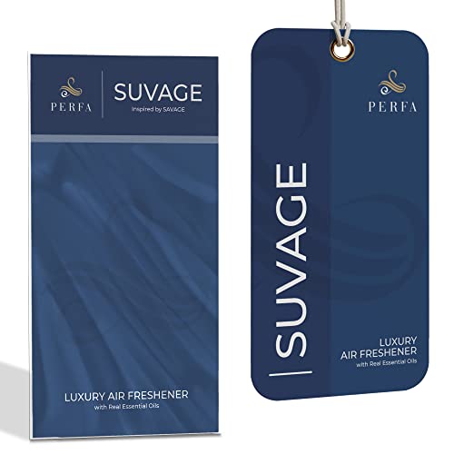 Image of Solvere Disposable Card Freshener for Men | Car Scents Air Freshener with Solvere Fragrance | Strong Car Perfume Air Freshener with Odor Eliminating Technology by Perfa