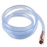 Lawnoval Manguera de bomba de PVC transparente de 2 m con válvula de cobre, sifón autocebante de 19 mm de diámetro para transferencia de agua diésel acuario, transparente