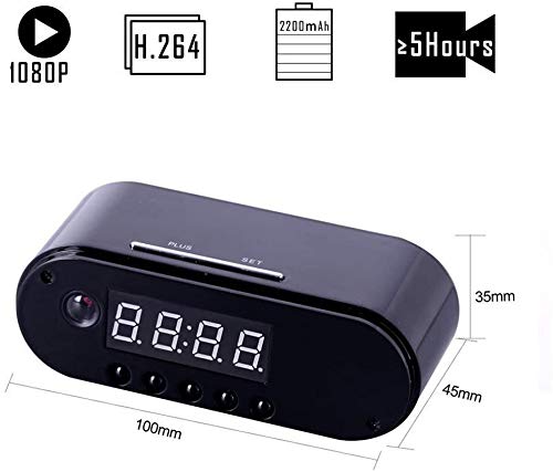FiveSky 1080P HD Spy Camera Hidden Camera in Clock WiFi Hidden Cameras Video Recorder Wireless IP Camera for Indoor Home Security Monitoring Nanny Cam 140 Angle Night Vision Motion Detection - Thumbnail 2