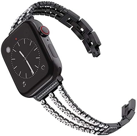 NewWays Compatible with Apple Watch Strap 38mm 40mm 41mm,Sparkling Bling Crystal Women Bracelet Replacement Band for iwatch Series 8/7/6/5/4/3/2/1/SE(2022/2020),Bling Silver