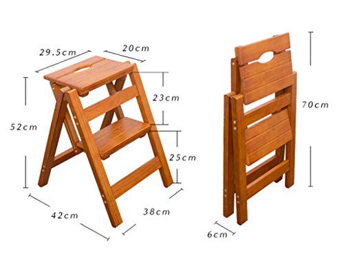 Taburete de escalera de madera portátil para solucionar problemas de espacio 8