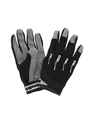 Race-Driven ATV MX Off Road Silicone Fingertip Riding Gloves Black Large