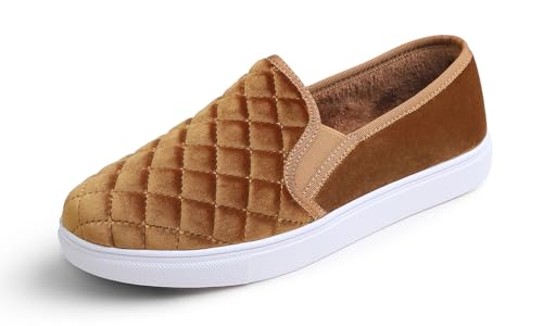 Image of FEVERSOLE Women's Casual Slip On Sneaker Comfort Quilted Loafer Flats