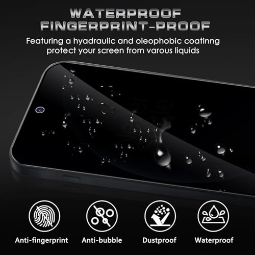 Image of WonRia 2+2 Pack - Privacy Tempered Guard for Redmi Note 15 Pro 5G [FingerPrint Unlock] with 3D Camera Glass Protector Screen Guard Protector | Anti-Spy - Installation Kit