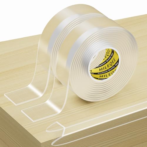2Pack Clear Edge Protector Strip, 0.8in x 6.56FT(13.12FT Total), Sharp Edge Wrap Cover Tape, Self Adhesive Protective Corner Bumper Guards for Cabinet Door Desk Glass Table Furniture, Countertop