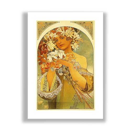 Alphonse Mucha Flower impression d'art mate idée cadeau esthétique