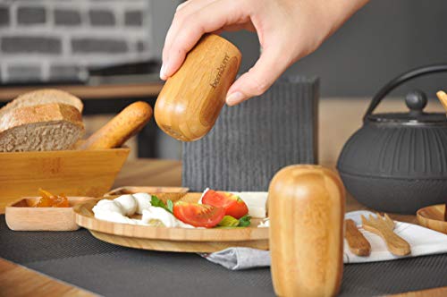 Natural Bamboo Wood Salt And Pepper Shakers #TOP1