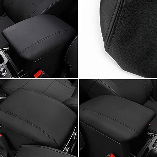 INTGET for 2026 Ford Explorer Accessories Center Console Cover for Ford Explorer 2020 2021 2022 2023 2024 2025 Leather Car Middle Armrest Arm Rest Lid Dog Seat Cover Protector(Black Stitches) by INTGET - Used condition - Image 5