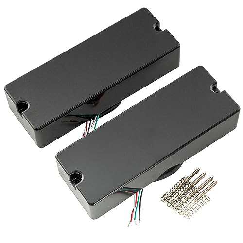 Artec MDC5 Ceramic Magnet Soapbar Style Bass Pickup Neck Bridge Pickups Set 14.4K for 5-String Bass, Black
