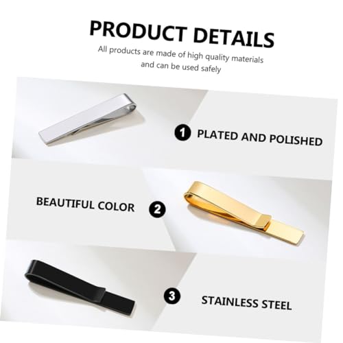 Clips de corbata de acero inoxidable GALPADA con acabado pulido premium 2