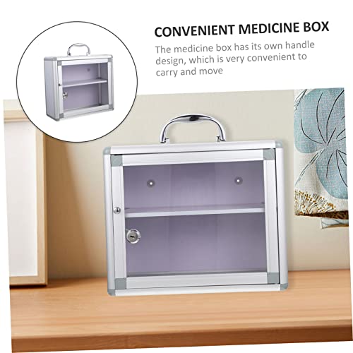 Boîte de rangement médicale verrouillable avec bac pour articles divers