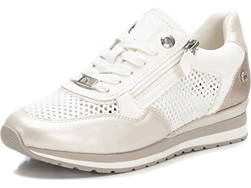 XTI - Zapatilla Cierre de Cremallera para Mujer, Color: Blanco, Talla: 39