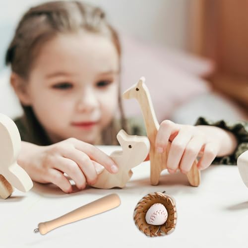 6 Pcs Miniature Baseball Set Mini Baseball Bat Gloves Figurines Cake Topper Decorations Kids Tiny Dollhouse Sports Party Favors Desktop Displays Accessories