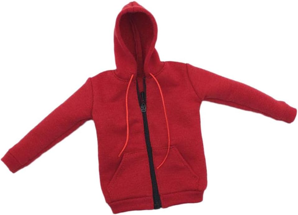 1/6 Men Hooddie Set Clothes for Figures Toy Accessories, red