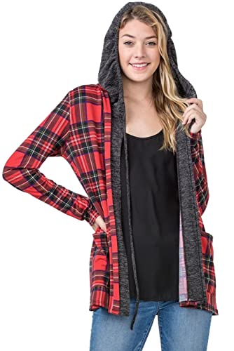 Image of Eloges Women's Multi Stripe Soft Knit Open Cardigan with Suede Elbow Patch