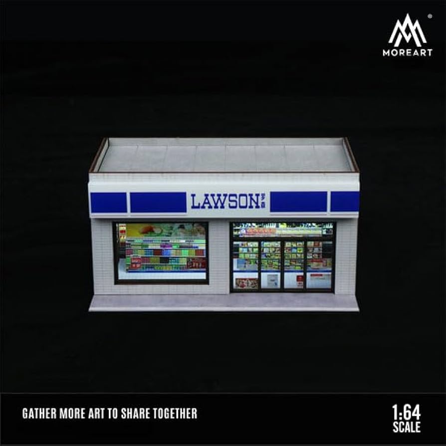 カスタム ジオラマ 1:64 LAWSON ライトとケース付き Amazon.co.jp: 1/64 MOREART ローソン LAWSON コンビニ ジオラマ