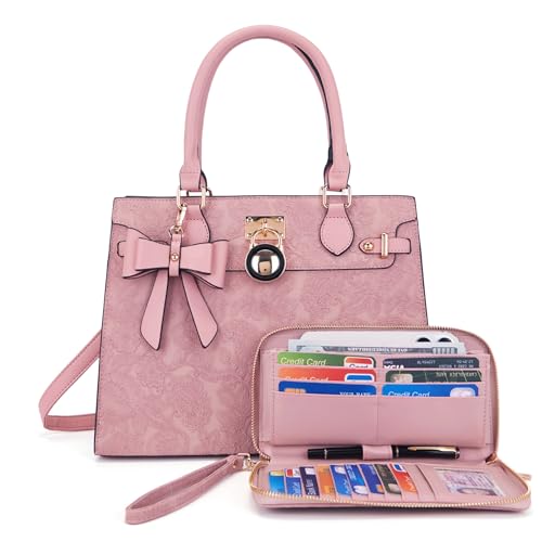 Image of Qiyuer Cute Purses Wallet Set For Women Handbags Satchel Tote Shoulder Bag | Affordable Luxury, Ideal Gift, Large Clutch Wallet, 2PCS, Sturdy Structured, Stylish, PU, Practical & Roomy for Daily & Work