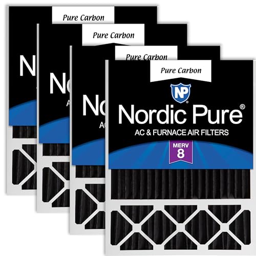 Image of Nordic Pure 20x25x5 Honeywell /Lennox Replacement MERV 8 Air Filter 4 Pack | Actual Size: 19 7 /8 x 24 7 /8 x 4 3 /8 Made in USA, Pleated HVAC Odor Filtration, Pet, Cooking & Household Smell Control