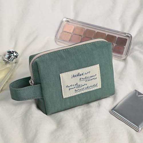 Image of Monolike Archive 247 Handy Pouch, Mint - Small Nylon Pouch, Portable Cosmetic & Toiletry Case, Tech Cable Organizer, Daily Storage Bag
