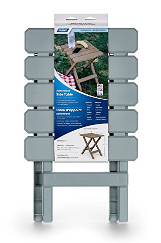 Image of Camco 51682 Gray Regular Adirondack Portable Outdoor Folding Side Table, Perfect For The Beach, Camping, Picnics, Cookouts and More, Weatherproof and Rust Resistant