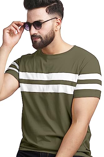 Image of AUSK T-Shirt for Mens Double Stripes on Chest