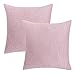 Decoratea Fundas Cojines 50x50 - Fundas de Cojín Decorativo Jacquard (Set de 2) para Sofá, Cama, Terraza, Salón. Fundas de Almohada Cuadradas, Suaves y Modernas (Liso Rosa)