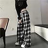 Womens Casual Plaid Baggy Jeans High Waisted Goth ... #2