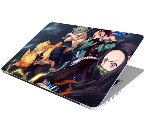 Full Laptop Skin Stickers HD Quality Sticker for Laptops Upto 15.6" (Dustproof|Waterproof|Scratchproof|Reusable) - Demon Slayer FL